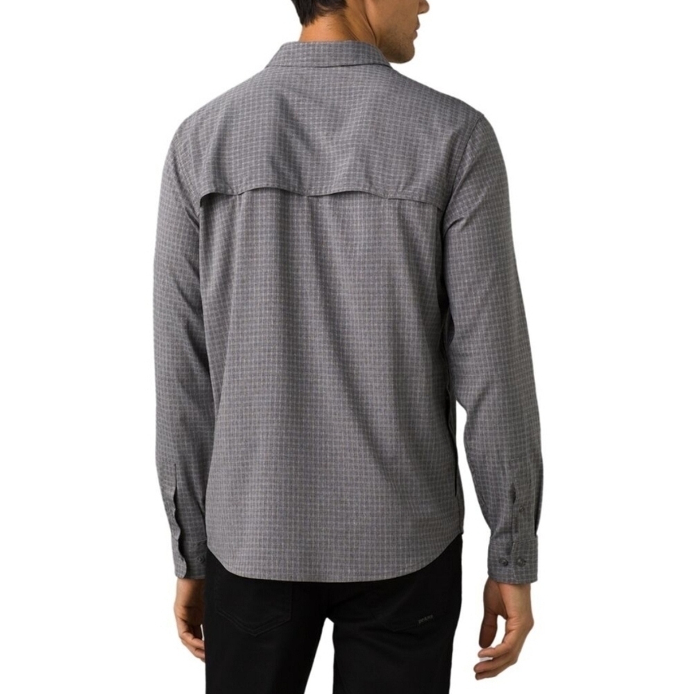Prana Men's Garvan Long-Sleeve Button-Down Shirt, Charcoal, MED - Picture 3 of 15